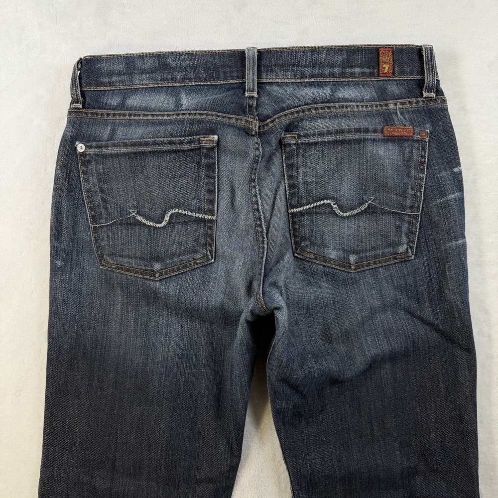 7 For All Mankind Women's Size 31 Blue Denim Bootcut Jeans Worn Off